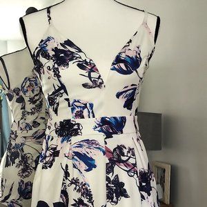 Fashion Nova Romper Pink White Floral Romper  S